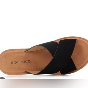 Solanz Lucy Women's Black Sandals Size 6.5‎